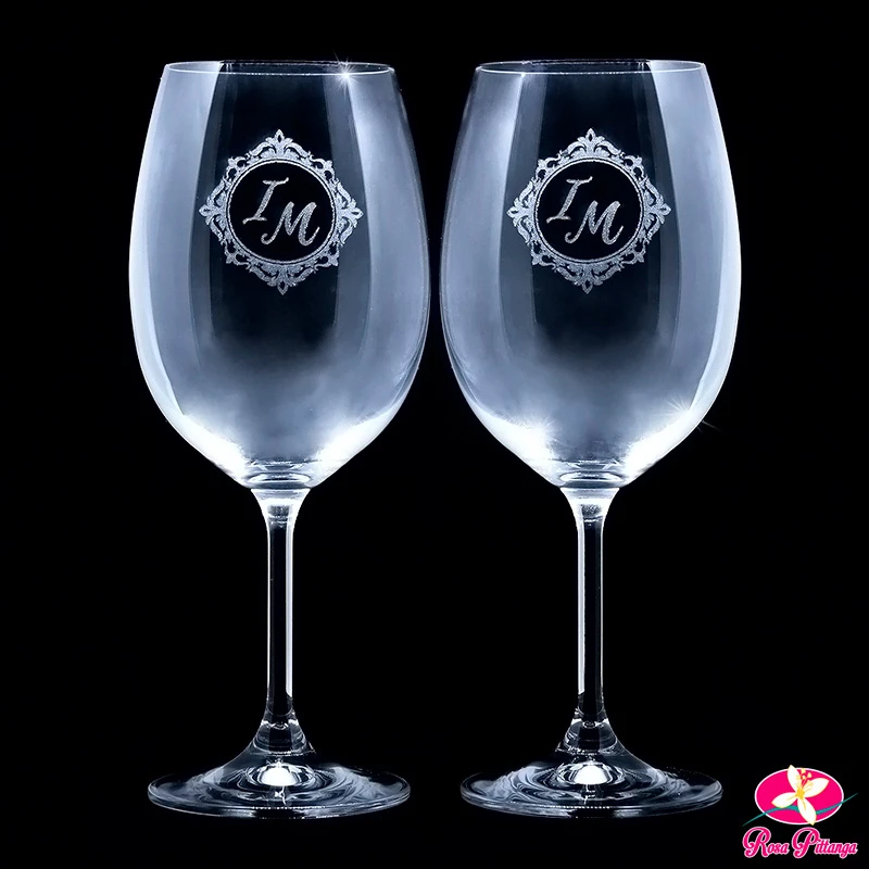 Taça de cristal personalizada para casamento em São Paulo