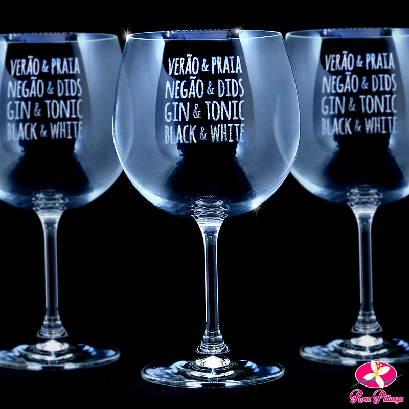 Taça de cristal personalizada com mensagens